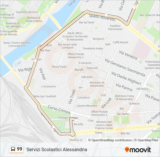 99 Bus Line Map