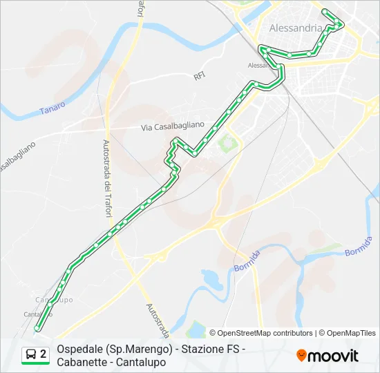2 Bus Line Map