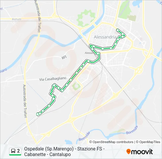2 Bus Line Map