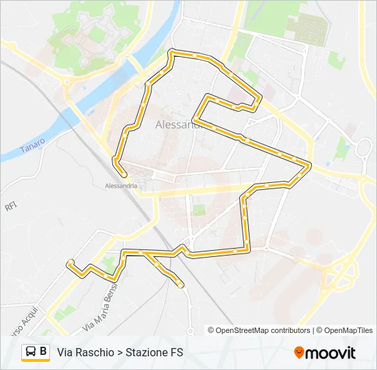 B Bus Line Map