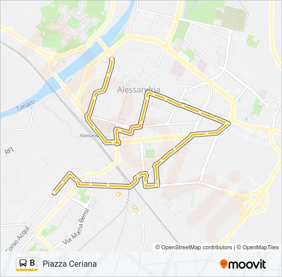 B Bus Line Map