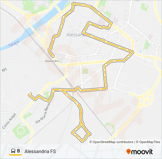 B Bus Line Map