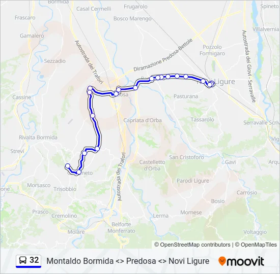 32 Bus Line Map