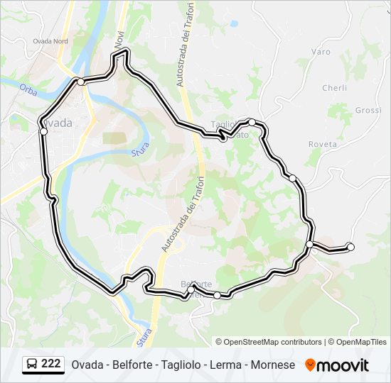 Percorso linea bus 222