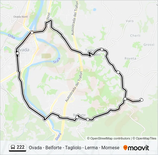 222 Bus Line Map