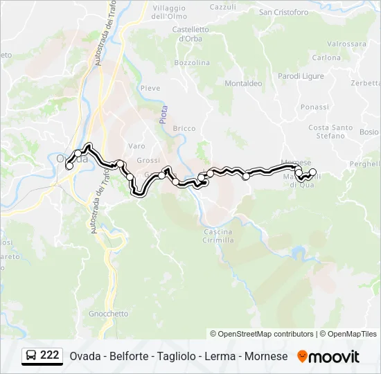 222 Bus Line Map