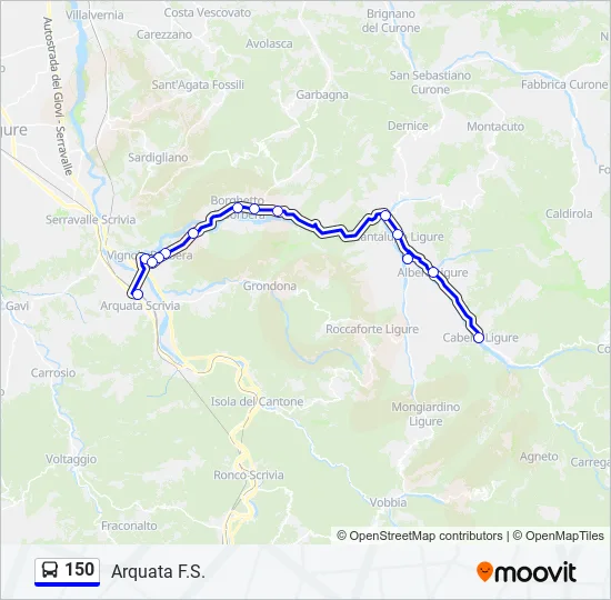 150 Bus Line Map