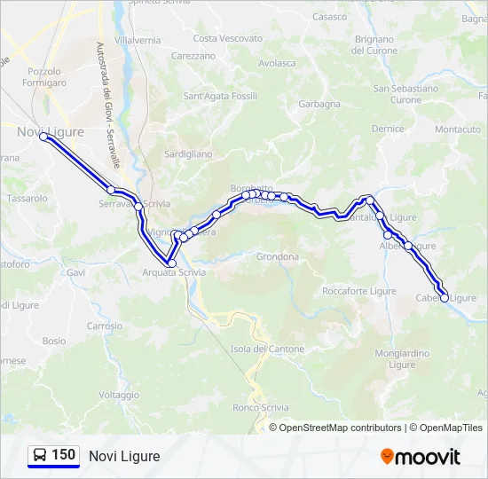 150 Bus Line Map