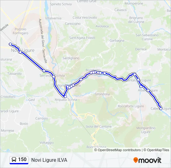 150 Bus Line Map