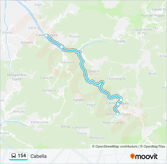 154 Bus Line Map