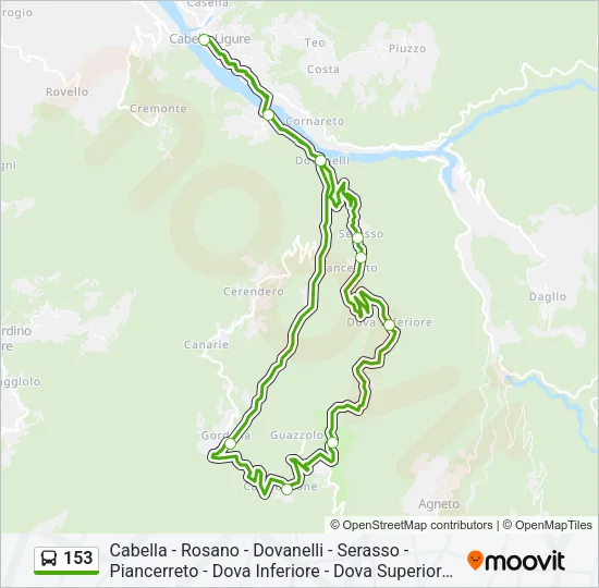 153 Bus Line Map