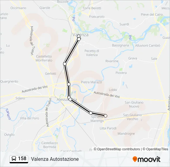 158 Bus Line Map