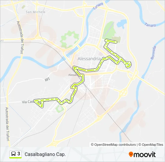 3 Bus Line Map