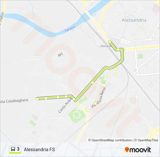 3 Bus Line Map