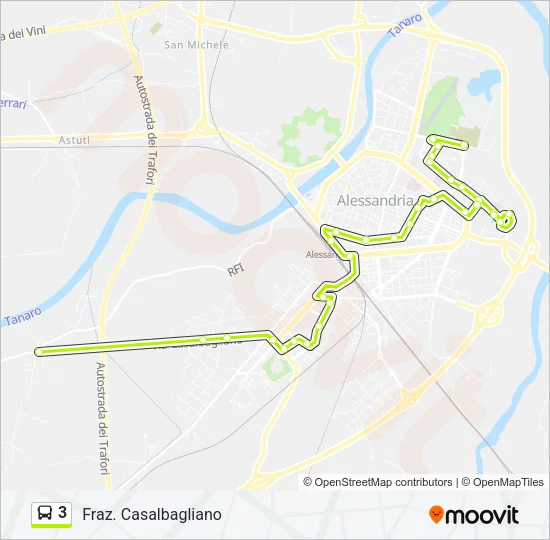 3 Bus Line Map