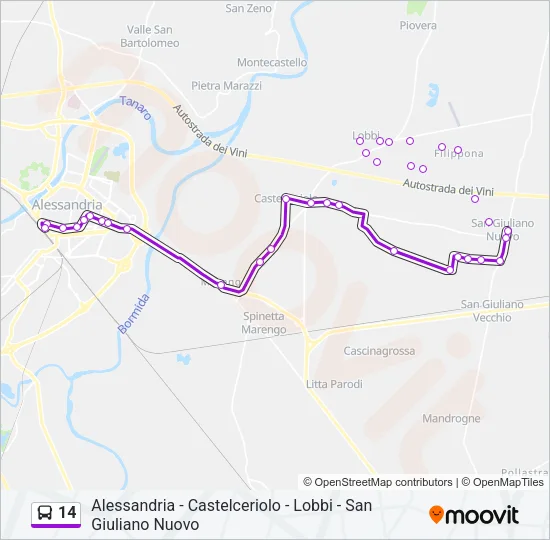 14 Bus Line Map