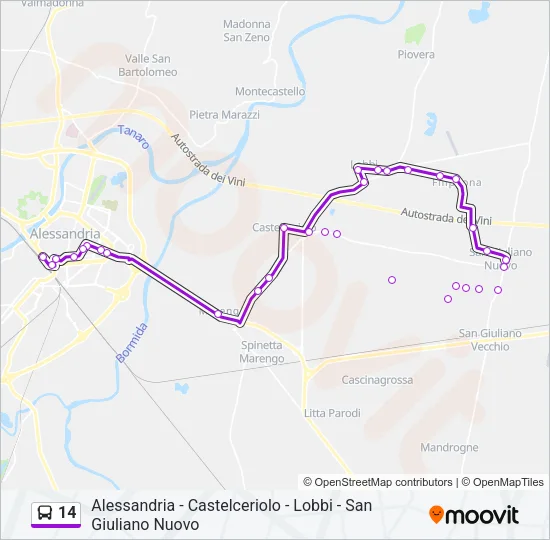 14 Bus Line Map