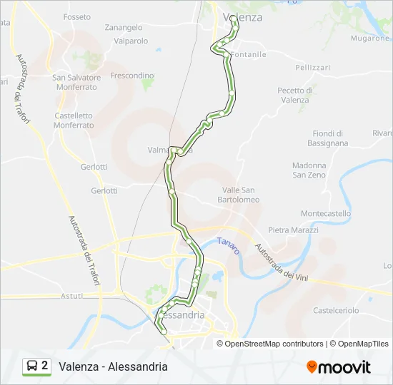 2 Bus Line Map