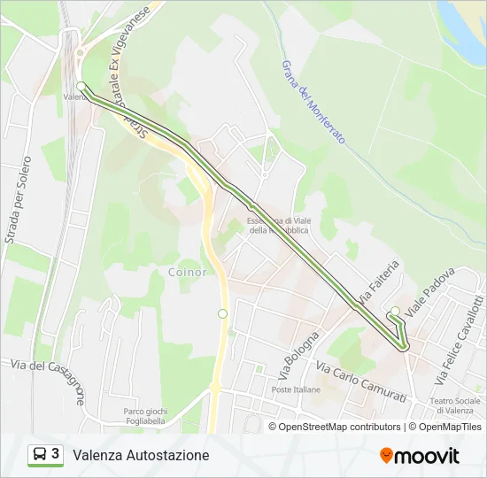 3 Bus Line Map