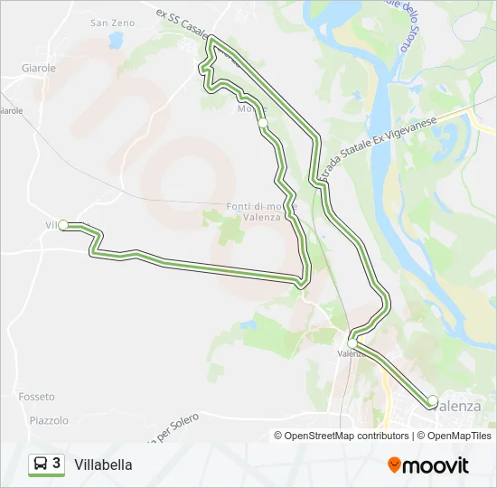 3 Bus Line Map