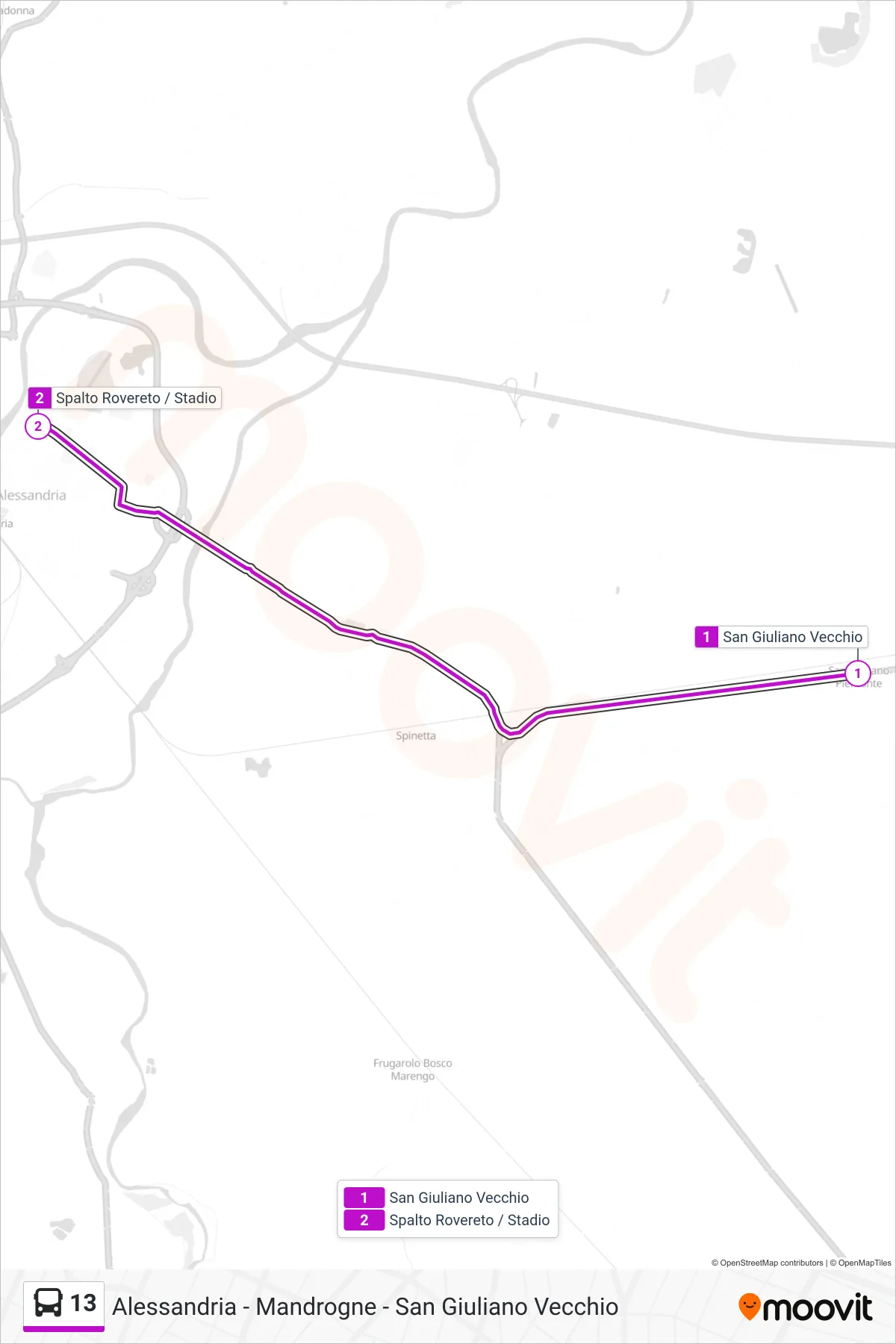Linea 13 bus (Stadio) - Percorsi e fermate sulla mappa