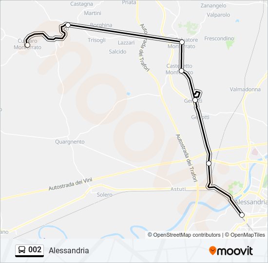 002 bus Line Map