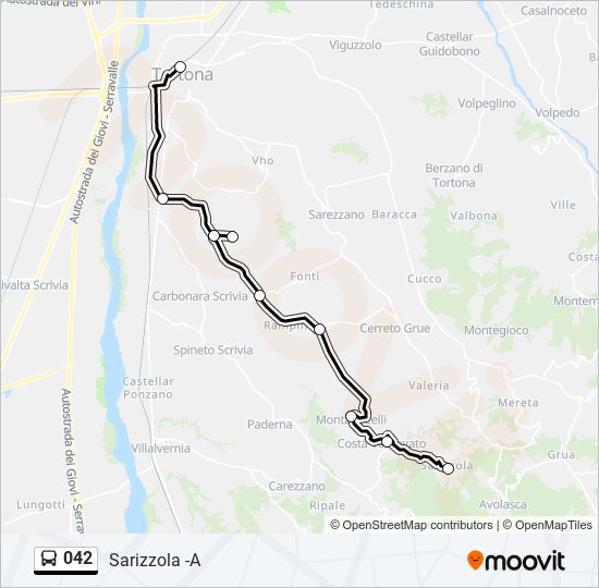 Percorso linea bus 042