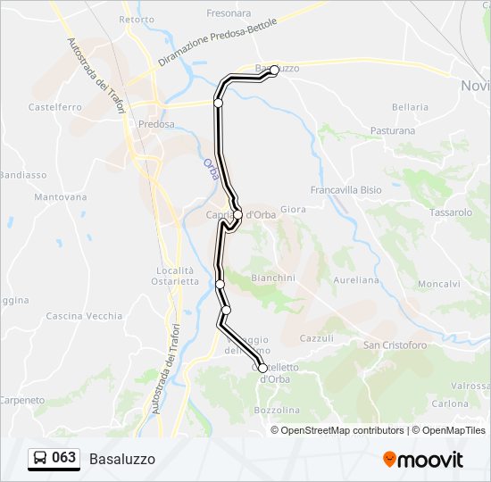 Percorso linea bus 063