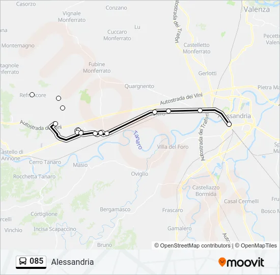 085 Bus Line Map