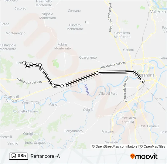 085 Bus Line Map