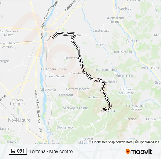 091 Bus Line Map