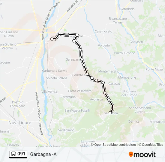 091 Bus Line Map