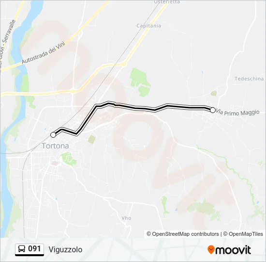 091 Bus Line Map
