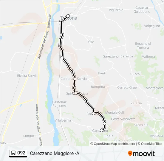 092 Bus Line Map