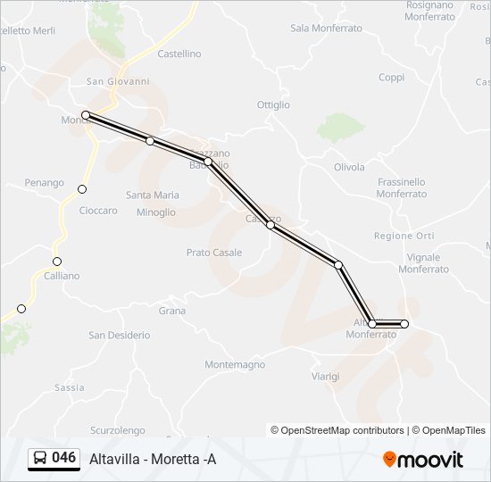 Percorso linea bus 046