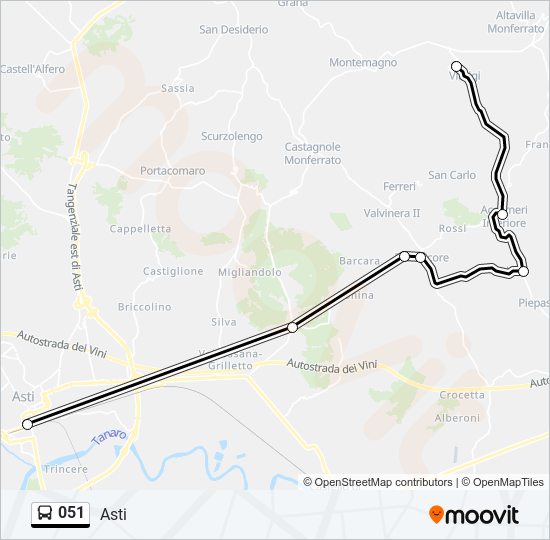 051 bus Line Map