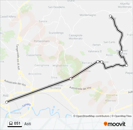 051 Bus Line Map