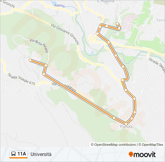 11A bus Line Map