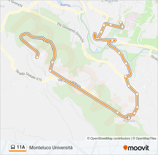 Percorso linea bus 11A