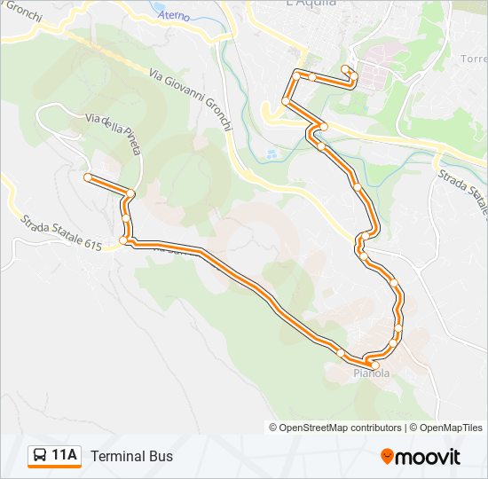 11A bus Line Map