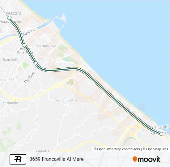 Percorso linea treno R