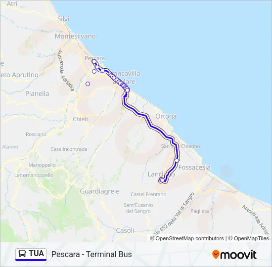TUA Bus Line Map