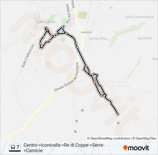 Percorso linea bus 7