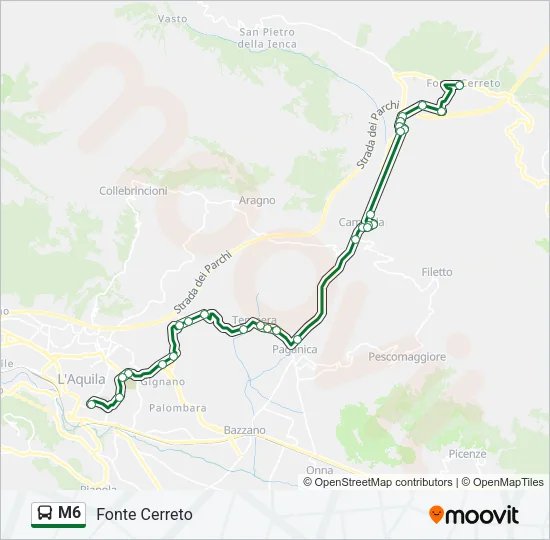 M6 Bus Line Map