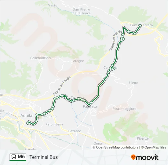 M6 Bus Line Map