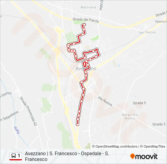 1 Bus Line Map