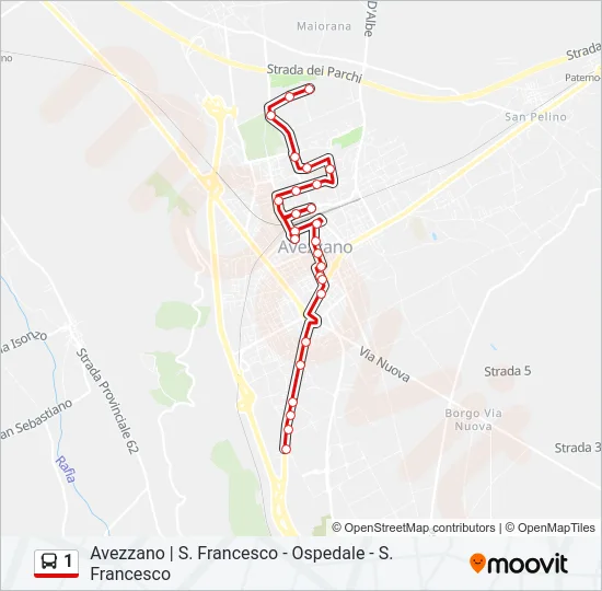 1 Bus Line Map