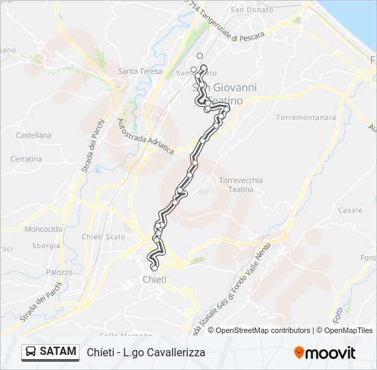 Percorso linea bus SATAM