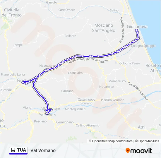 TUA Bus Line Map