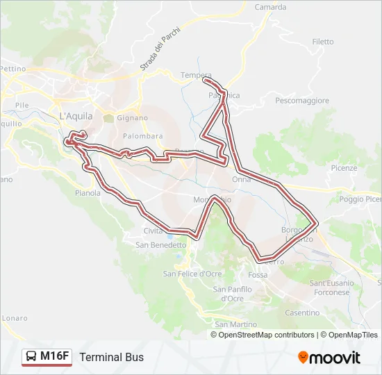 M16F Bus Line Map